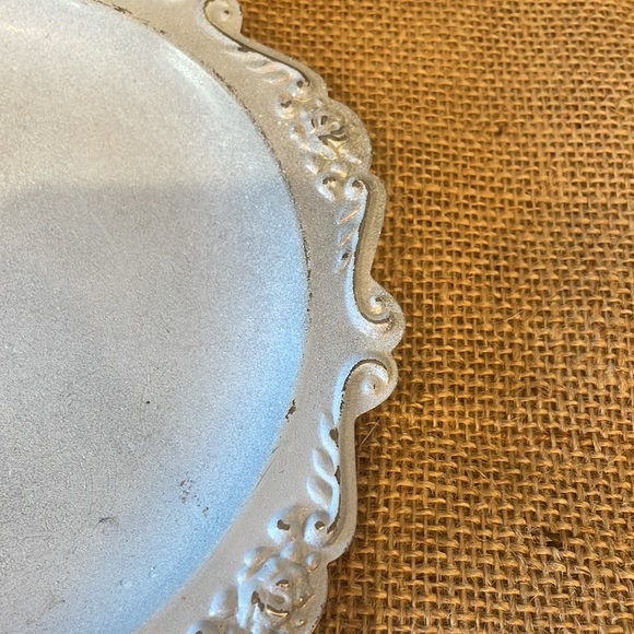 Country distressed blue silver tray /unique item - Picture 2 of 3
